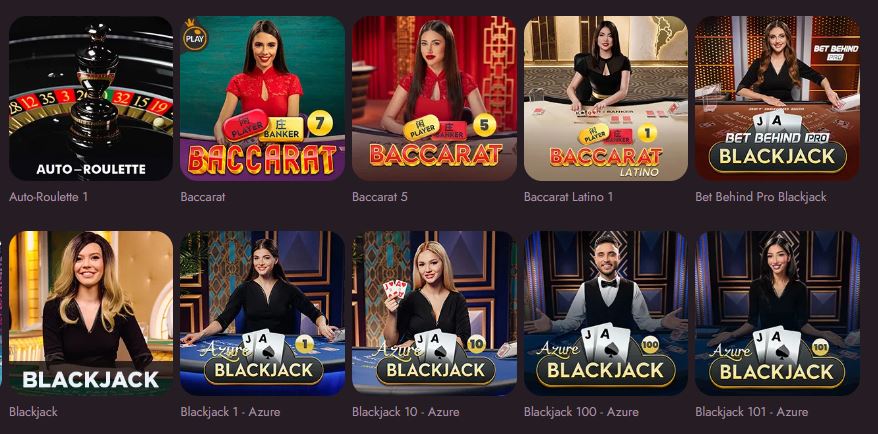 Join live casino tables with real croupiers streaming roulette baccarat blackjack games